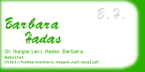 barbara hadas business card